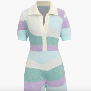 MICAS Color Block Knitted Romper